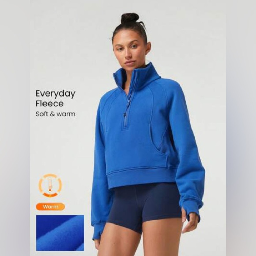 Glowmode Everyday Fleece Half Zip  Royal Blue Sweatshirt‎ Sz XS
